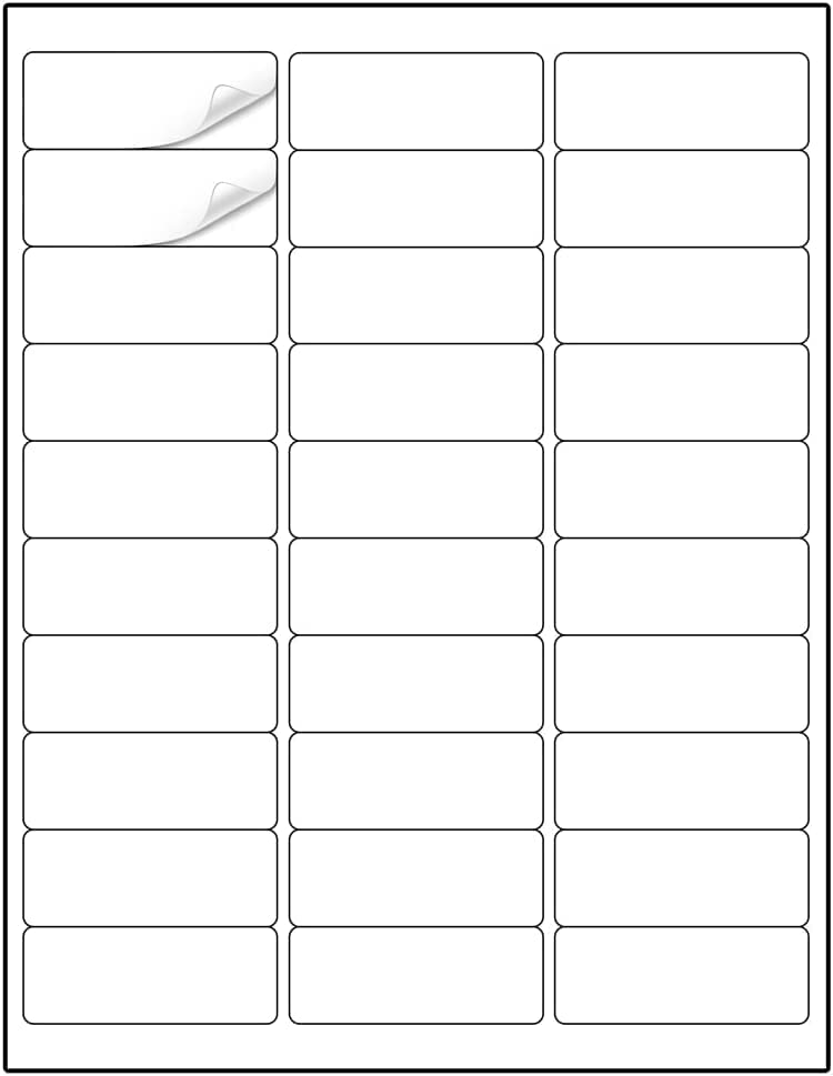 3000 Labels 30-up 1"x2-5/8" Shipping Return Address FBA Labels for Laser & Inkjet Printers, Samadex 100 Sheets 30 Up Labels 1x2.625 on US Letter,30 per Sheet Return Address Labels, 30 per Page Labels