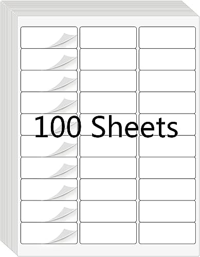 3000 Labels 30-up 1"x2-5/8" Shipping Return Address FBA Labels for Laser & Inkjet Printers, Samadex 100 Sheets 30 Up Labels 1x2.625 on US Letter,30 per Sheet Return Address Labels, 30 per Page Labels