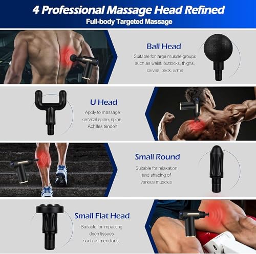 Mini Massage Gun - Ultra Quiet Deep Tissue Muscle Massager, 6 Speeds, Portable Handheld Percussion for Pain Relief, Type-C Charging, Compact Design for Back, Neck, Body - Ideal for Travel (Black)