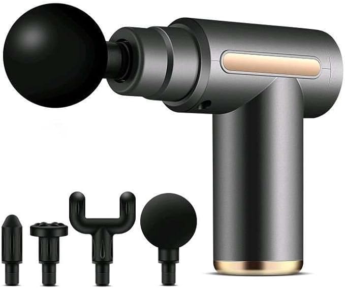Mini Massage Gun - Ultra Quiet Deep Tissue Muscle Massager, 6 Speeds, Portable Handheld Percussion for Pain Relief, Type-C Charging, Compact Design for Back, Neck, Body - Ideal for Travel (Black)