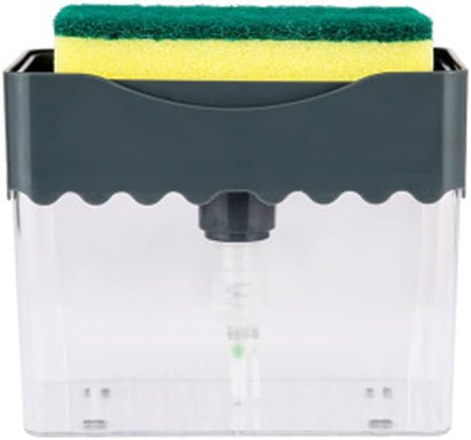Sponge Holder Dish soap Pump Dispenser with Sponge Holder Cleaning Liquid Dispenser Manual Press Soap Organizer Kitchen soap Dispenser Caddy