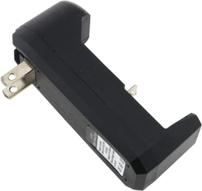 Samadex Wall Charger Black 3.7V Single Slot Rechargeable Battery Charger with Direct Charging for 10440 14500 16330 16340 16650 14650 18350 18500 18650 14000 Li-ion Battery