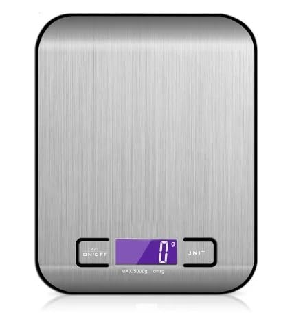 Precision Digital Kitchen Scale for Baking and Cooking - Stainless Steel Food Weighing Scale with Grams and Ounces, Compact for Meal Prep & Weight Loss (Batteries Included) (Black)