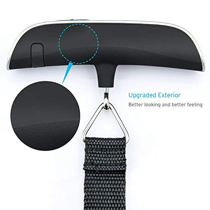 High-Precision Luggage Scale - Samadex Portable Digital Suitcase Weigher with Tare Function, Travel Weight Scale for Baggage Up to 110 lbs/50 kg, Ideal for Travel and Shipping