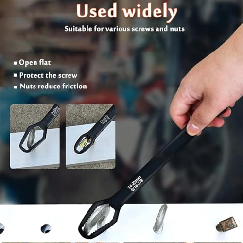 Double-Ended Adjustable Wrench - 5/16-7/8 Inch Multifunctional Universal Self-Tightening Wrench - Perfect for Home Improvement, Plumbing, Mechanics Handy Tool Set Addition (160mm)