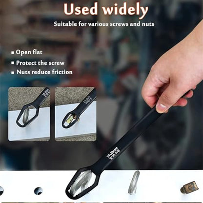 Double-Ended Adjustable Wrench - 5/16-7/8 Inch Multifunctional Universal Self-Tightening Wrench - Perfect for Home Improvement, Plumbing, Mechanics Handy Tool Set Addition (160mm)