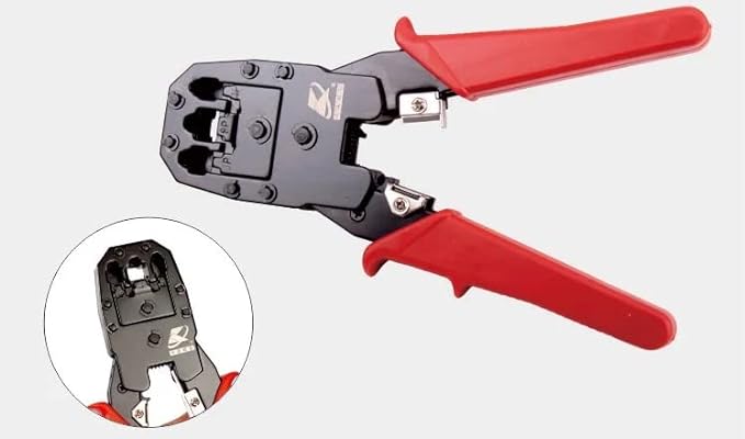 RJ45 Crimping Tool Kit - Professional CAT5, CAT6 Ethernet Crimper Kit with Klein Crimping Tool - Includes RJ-45 Crimping Tool and CAT6 Termination Kit - Perfect Network Cable Crimping Tool Kit