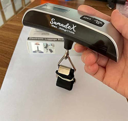 High-Precision Luggage Scale - Samadex Portable Digital Suitcase Weigher with Tare Function, Travel Weight Scale for Baggage Up to 110 lbs/50 kg, Ideal for Travel and Shipping