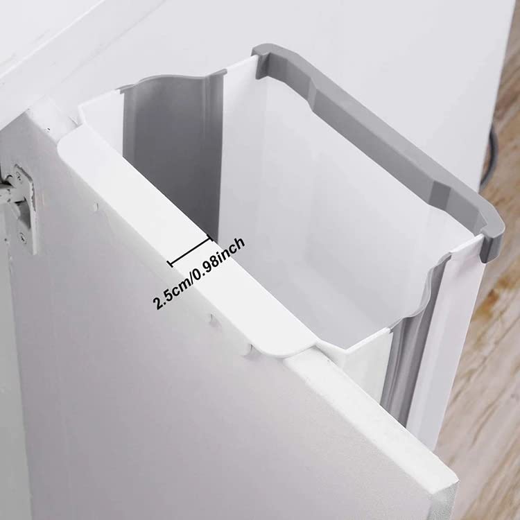 Kitchen Trash Cans Foldable Square Dustbin Household Garbage Collapsible Hanging Plastic Trash Can 2.4 Gallon Trash Bin For Cabinet Door Car Bedroom Bathroom Office Dorm Room Bathroom Office (Brown)