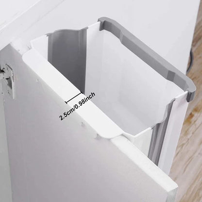 Kitchen Trash Cans Foldable Square Dustbin Household Garbage Collapsible Hanging Plastic Trash Can 2.4 Gallon Trash Bin For Cabinet Door Car Bedroom Bathroom Office Dorm Room Bathroom Office (Brown)