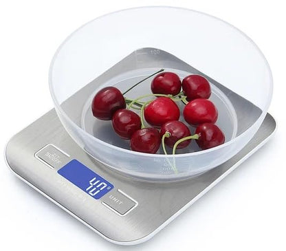 Precision Digital Kitchen Scale for Baking and Cooking - Stainless Steel Food Weighing Scale with Grams and Ounces, Compact for Meal Prep & Weight Loss (Batteries Included) (Black)