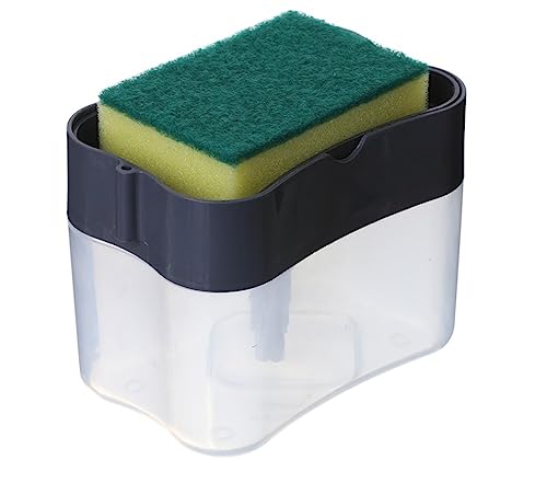 Creative Countertop soap Dispenser Kitchen Liquid Dish Holder, Sink Pump Sponge para Caddy Automatic cocin dispensador de jabón (Black)