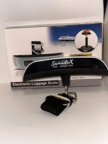 High-Precision Luggage Scale - Samadex Portable Digital Suitcase Weigher with Tare Function, Travel Weight Scale for Baggage Up to 110 lbs/50 kg, Ideal for Travel and Shipping