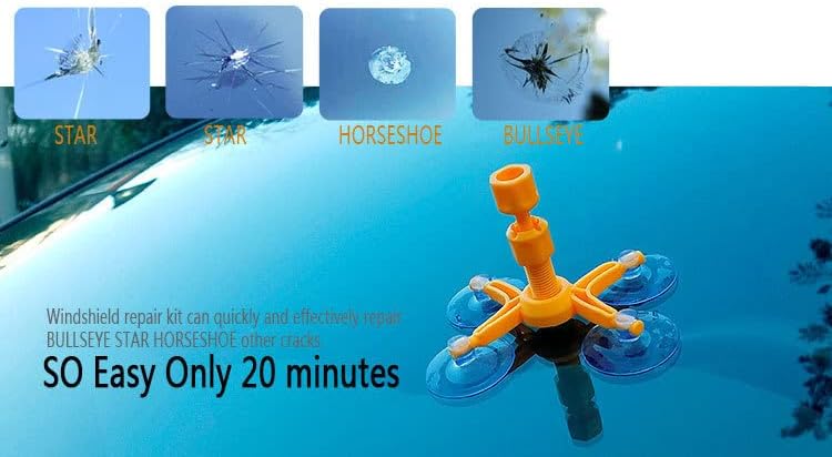 Windshield Repair Kit - Professional Grade DIY Glass Chip Fix Kit for Car & Home Windshields, Chips, Cracks & Scratches - Resin Car Window Crack Repair Kit