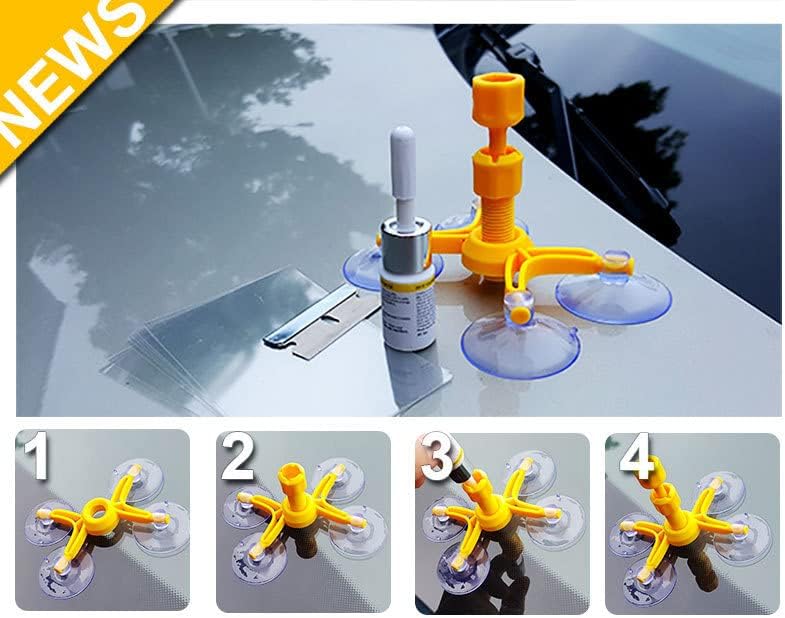 Windshield Repair Kit - Professional Grade DIY Glass Chip Fix Kit for Car & Home Windshields, Chips, Cracks & Scratches - Resin Car Window Crack Repair Kit