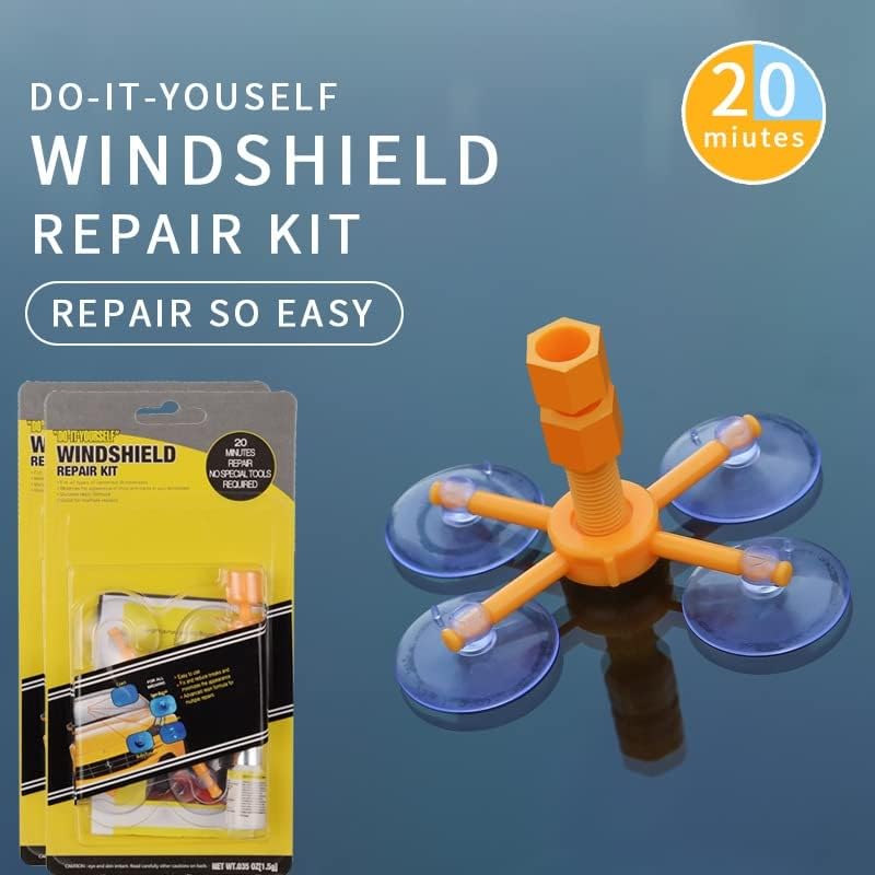 Windshield Repair Kit - Professional Grade DIY Glass Chip Fix Kit for Car & Home Windshields, Chips, Cracks & Scratches - Resin Car Window Crack Repair Kit