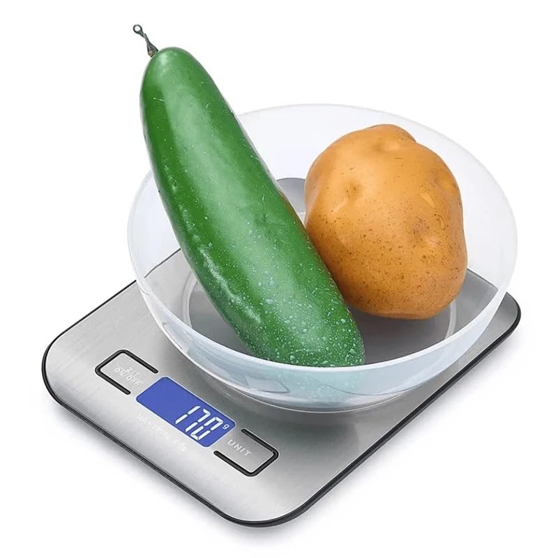 Precision Digital Kitchen Scale for Baking and Cooking - Stainless Steel Food Weighing Scale with Grams and Ounces, Compact for Meal Prep & Weight Loss (Batteries Included) (Black)