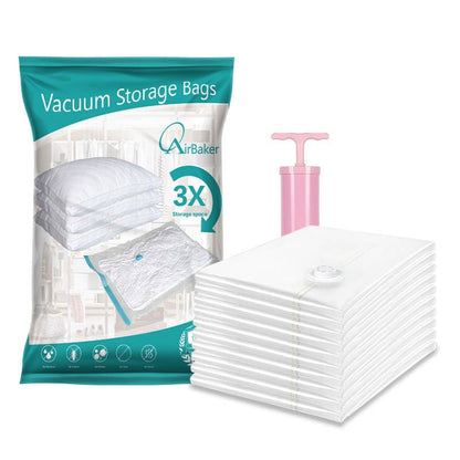 Vacuum Storage Bags 12 pack (3 Large, 3 Medium, 3 Small, 3 Jumbo) Space Saver Bags For Travel, Compression Storage Organizer Bags for Comforters & Blankets, Vacuum Sealer Bags, Clothes Storage