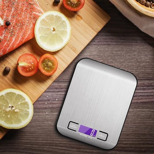 Precision Digital Kitchen Scale for Baking and Cooking - Stainless Steel Food Weighing Scale with Grams and Ounces, Compact for Meal Prep & Weight Loss (Batteries Included) (Black)