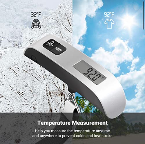 High-Precision Luggage Scale - Samadex Portable Digital Suitcase Weigher with Tare Function, Travel Weight Scale for Baggage Up to 110 lbs/50 kg, Ideal for Travel and Shipping