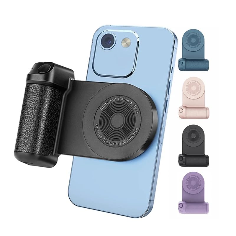 Magnetic Camera Handle Bluetooth Bracket, Upgrade Magnetic Cell Phone Grips, Shiftcam Snapgrip with Wireless Charging, Smartphone Camera Handle Grip for iPhone/Android Video Photo Shooting (Black)