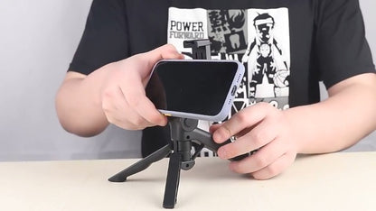 Video Microphone Vlogging Kit- Portable Studio Video Recording Microphone with Foldable mic Stand and Selfie Stick, Smartphone Camera Video Recording with 3 Brightness Level LED Light vlog
