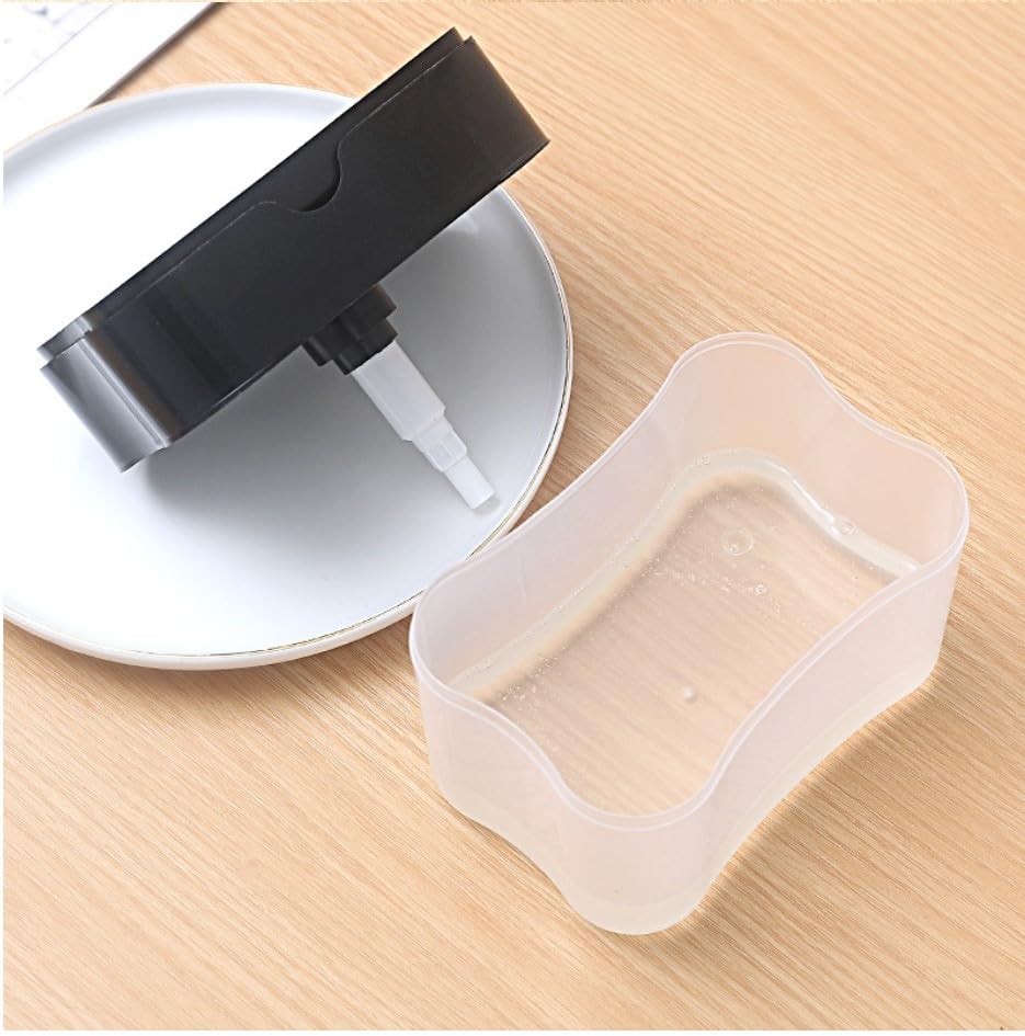 Creative Countertop soap Dispenser Kitchen Liquid Dish Holder, Sink Pump Sponge para Caddy Automatic cocin dispensador de jabón (Black)