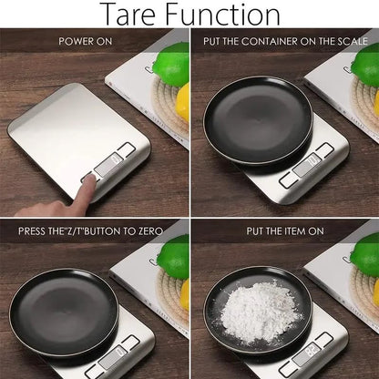 Precision Digital Kitchen Scale for Baking and Cooking - Stainless Steel Food Weighing Scale with Grams and Ounces, Compact for Meal Prep & Weight Loss (Batteries Included) (Black)