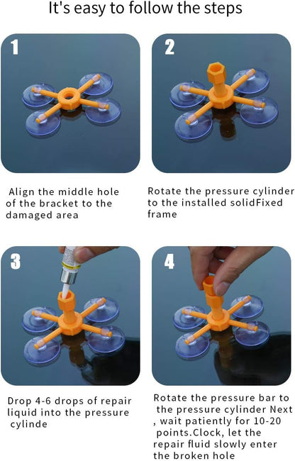 Windshield Repair Kit - Professional Grade DIY Glass Chip Fix Kit for Car & Home Windshields, Chips, Cracks & Scratches - Resin Car Window Crack Repair Kit