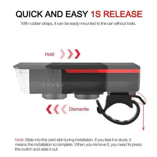 Solar USB Rechargeable Double Charging Horn Lamp
Waterproof 3 Modes Bicycle Headlight Bike Front Light with Power Indicator
