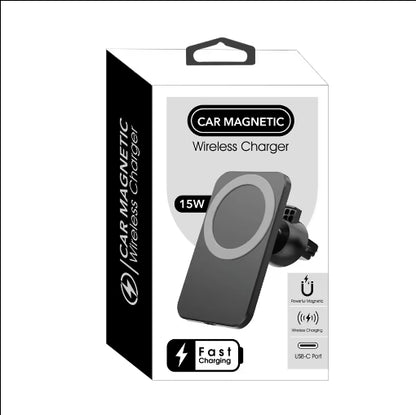 Fast Magnetic Wireless Charger 15w Magnetic Wireless Car Charger Mount Stand Phone Holder air