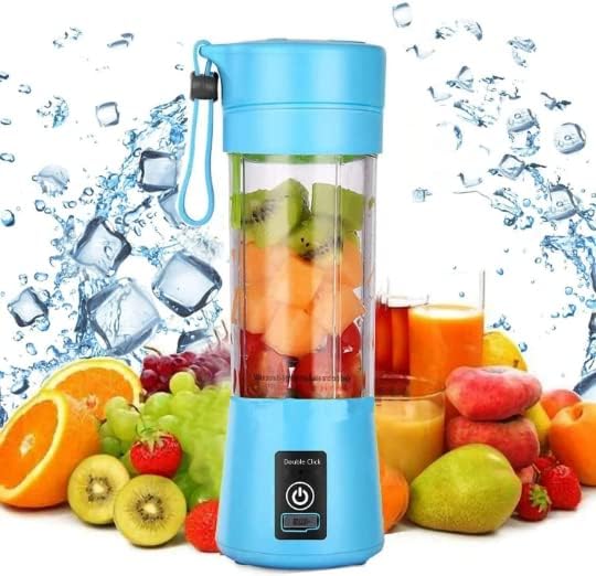 Portable Hand Held Blender for Shakes and Smoothies, Personal Blender for Protein with USB Rechargeable, 6-Point Stainless Steel Blades, 13oz Travel Cup for Gym, Car, Office, On the Go Blender