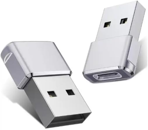 USB to USB C Adapter 2Pack- USB C Female to A Male OTG Charger Type C Converter,Compatible with Apple Watch Ultra iWatch,iPhone,AirPods,iPad Air,CarPlay,Samsung Galaxy S23 (Black)