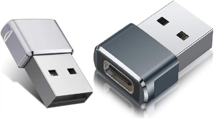 USB to USB C Adapter 2Pack- USB C Female to A Male OTG Charger Type C Converter,Compatible with Apple Watch Ultra iWatch,iPhone,AirPods,iPad Air,CarPlay,Samsung Galaxy S23 (Black)